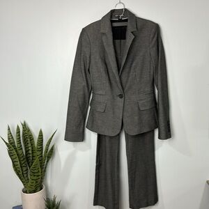 Express Dark Gray Blazer and Columnist Pant Set Size 2/4